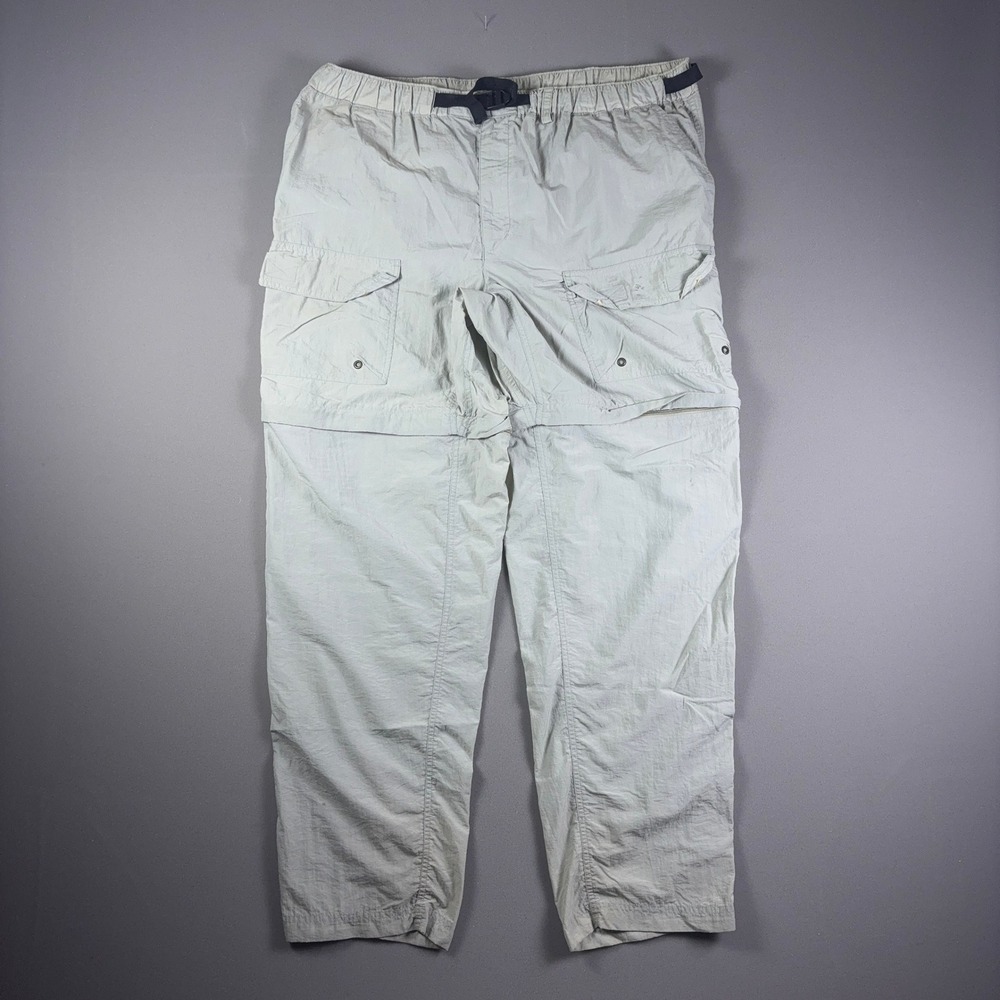 Vintage REI Convertible Cargo Pants XL Tan Nylon Zip Off Hiking Shorts Gorpcore